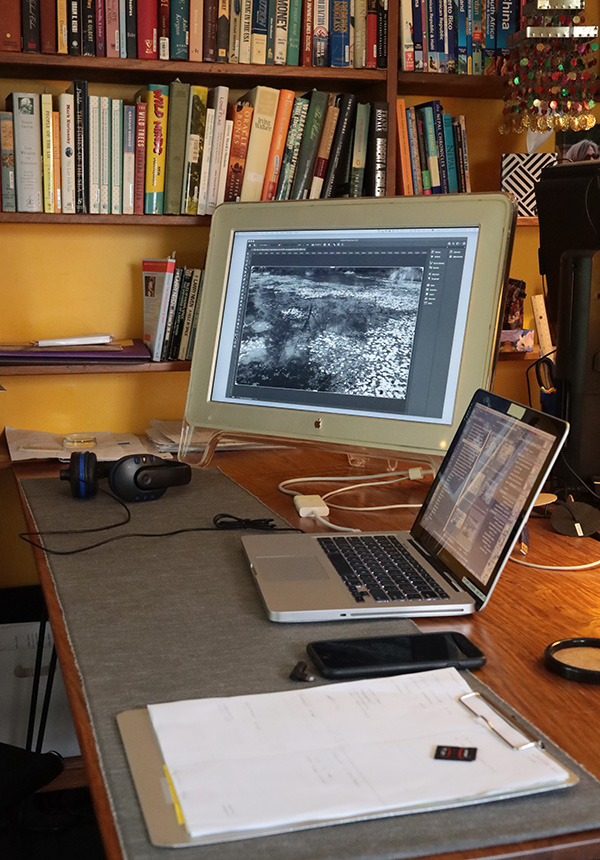 Physical Desktop with Computer Screens and Virtual Desktops.